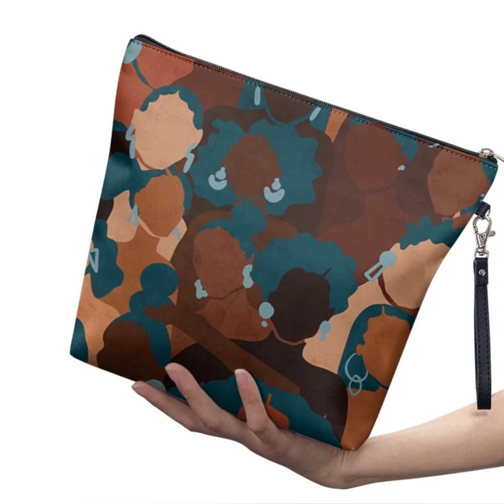 Aneka Brown Designs Multicolor Sistahs New Oversized Vegan Leather Clutch
